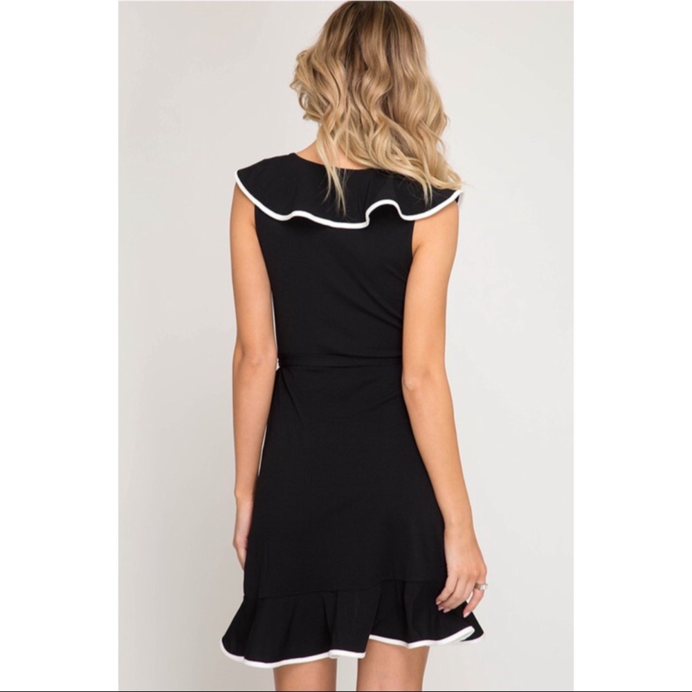 🌺🆕5⭐️Gorgeous V-Neck Wrap Dress W Ruffles - Picture 4 of 6